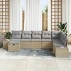 Sodo Sofų Rinkinys 8 pcs Smėlio 55 x 62 x 69 cm Poli ratanas