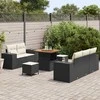 Lauko baldų komplektas Sodo Sofų Rinkinys 8 pcs Juoda poliratanas