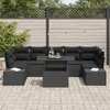 Sofos komplektas su pagalve 8 pcs Juoda poliratanas