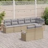 Lauko baldų komplektas Sofos komplektas 8 pcs Smėlio poliratanas