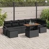 Sodo valgomojo komplektas su pagalve 8 pcs Juoda ir Ruda