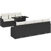 Lauko baldų komplektas Sodo Sofų Rinkinys su pagalve 8 pcs Juoda Poli ratanas