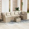 Sofa Sodo Sofų Rinkinys su pagalve 8 pcs Bežinė ir kreminė