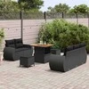 Lauko baldų komplektas Sodo Sofų Rinkinys 8 pcs Juoda poliratanas