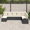 Lauko baldų komplektas Sodo Sofų Rinkinys su pagalve 8 pcs Juoda Poli ratanas