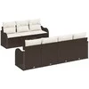 Sodo Sofų Rinkinys su pagalve 8 pcs Ruda ir grietinėlė
