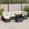 Sodo Sofų Rinkinys su pagalve 8 pcs Juoda Poli ratanas