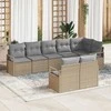 Lauko baldų komplektas Sofos komplektas 8 pcs Smėlio poliratanas