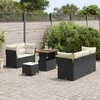 Lauko baldų komplektas Sodo Sofų Rinkinys 8 pcs Juoda poliratanas