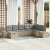 Sodo Sofų Rinkinys 8 pcs Smėlio 55 x 62 x 69 cm Poli ratanas