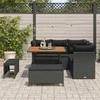 Lauko baldų komplektas Sodo Sofų Rinkinys 8 pcs Juoda poliratanas