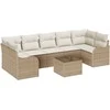 Sofa Sodo Sofų Rinkinys su pagalve 8 pcs Bežinė ir kreminė