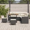 Lauko baldų komplektas Sodo Sofų Rinkinys 8 pcs Juoda poliratanas