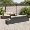 Sodo Sofų Rinkinys su saugykla 8 pcs Juoda Poli ratanas