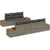 Sodo Sofų Rinkinys su pagalve 8 pcs Pilka Poli ratanas