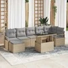 Sodo Sofų Rinkinys 8 pcs smėlio ir šviesiai pilkos spalvos