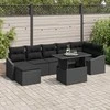 Sodo Sofų Rinkinys su pagalve 8 pcs Juoda poliratanas