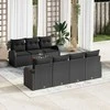 Lauko baldų komplektas Sodo Sofų Rinkinys su saugykla 8 pcs Juoda poliratanas