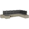 Sodo Sofų Rinkinys su pagalve 8 pcs Šviesiai pilka Poli ratanas