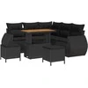 Lauko baldų komplektas Sodo Sofų Rinkinys 8 pcs Juoda poliratanas