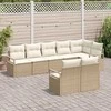 Lauko baldų komplektas Sofos komplektas 8 pcs Smėlio poliratanas