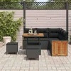 Sodo Sofų Rinkinys su pagalve 8 pcs Juoda