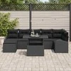 Sodo Sofų Rinkinys su pagalve 8 pcs Juoda