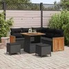Sodo Sofų Rinkinys su pagalve 8 pcs Juoda