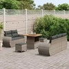 Sodo Sofų Rinkinys su pagalve 8 pcs Pilka poliratanas