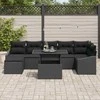 Sodo Sofų Rinkinys su pagalve 8 pcs Juoda poliratanas