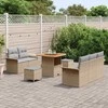 Sodo Sofų Rinkinys su pagalve 8 pcs Bežinė ir šviesiai pilka