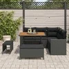 Lauko baldų komplektas Sodo Sofų Rinkinys 8 pcs Juoda poliratanas