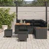 Lauko baldų komplektas Sodo Sofų Rinkinys 8 pcs Juoda poliratanas