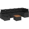 Sodo Sofų Rinkinys su pagalve 8 pcs Juoda poliratanas