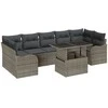Sodo Sofų Rinkinys su pagalve 8 pcs Pilka Poli ratanas