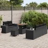 Lauko baldų komplektas Sodo Sofų Rinkinys 8 pcs Juoda poliratanas