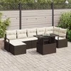 Sodo Sofų Rinkinys su saugykla 8 pcs Ruda Poli ratanas