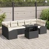 Sodo Sofų Rinkinys su pagalve 8 pcs Juoda Poli ratanas