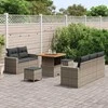 Sodo Sofų Rinkinys su pagalve su saugykla 8 pcs Pilka