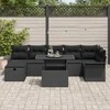 Sodo Sofų Rinkinys su pagalve 8 pcs Juoda Poli ratanas