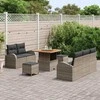 Sodo Sofų Rinkinys su pagalve su saugykla 8 pcs Pilka