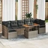 Sodo Sofų Rinkinys su pagalve 8 pcs Pilka ir ruda