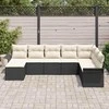 Sodo Sofų Rinkinys su pagalve 8 pcs Juoda Poli ratanas