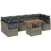 Sodo Sofų Rinkinys su pagalve 8 pcs Pilka ir ruda