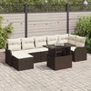 Sodo Sofų Rinkinys su pagalve 8 pcs Ruda Poli ratanas