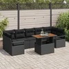Sodo Sofų Rinkinys su pagalve 8 pcs Juoda ir Ruda