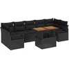 Sodo Sofų Rinkinys su pagalve 8 pcs Juoda ir Ruda