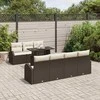 Sodo Sofų Rinkinys su pagalve 8 pcs Ruda Poli ratanas