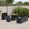 Sodo Sofų Rinkinys su pagalve su saugykla 8 pcs Juoda