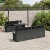 Lauko baldų komplektas Sodo Sofų Rinkinys su pagalve 8 pcs Juoda poliratanas